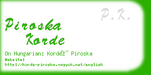 piroska korde business card